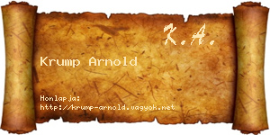 Krump Arnold névjegykártya